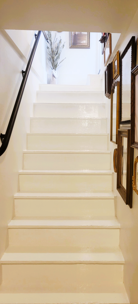 Gallery wall. DIY farmhouse reno. DIY paint project. Stairwell reno.