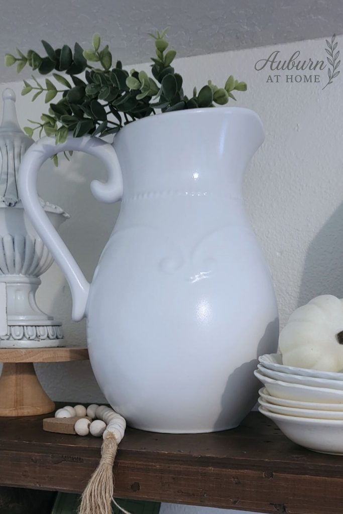 Farmhouse DIY pitcher. Made over with spray paint
