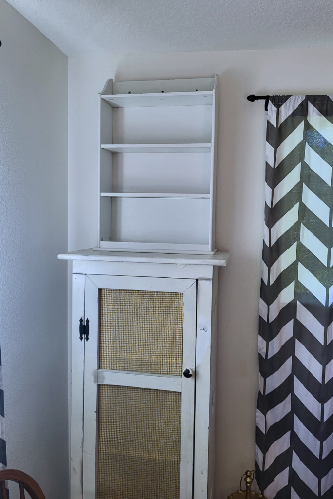 Repurposed shelf idea. Before upcycling